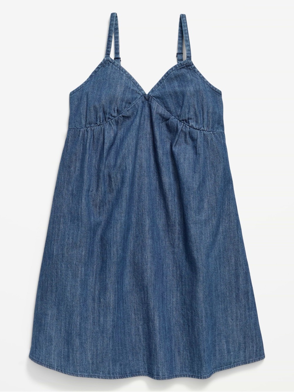 Girls' Blue Denim Sundress with Adjustable Straps